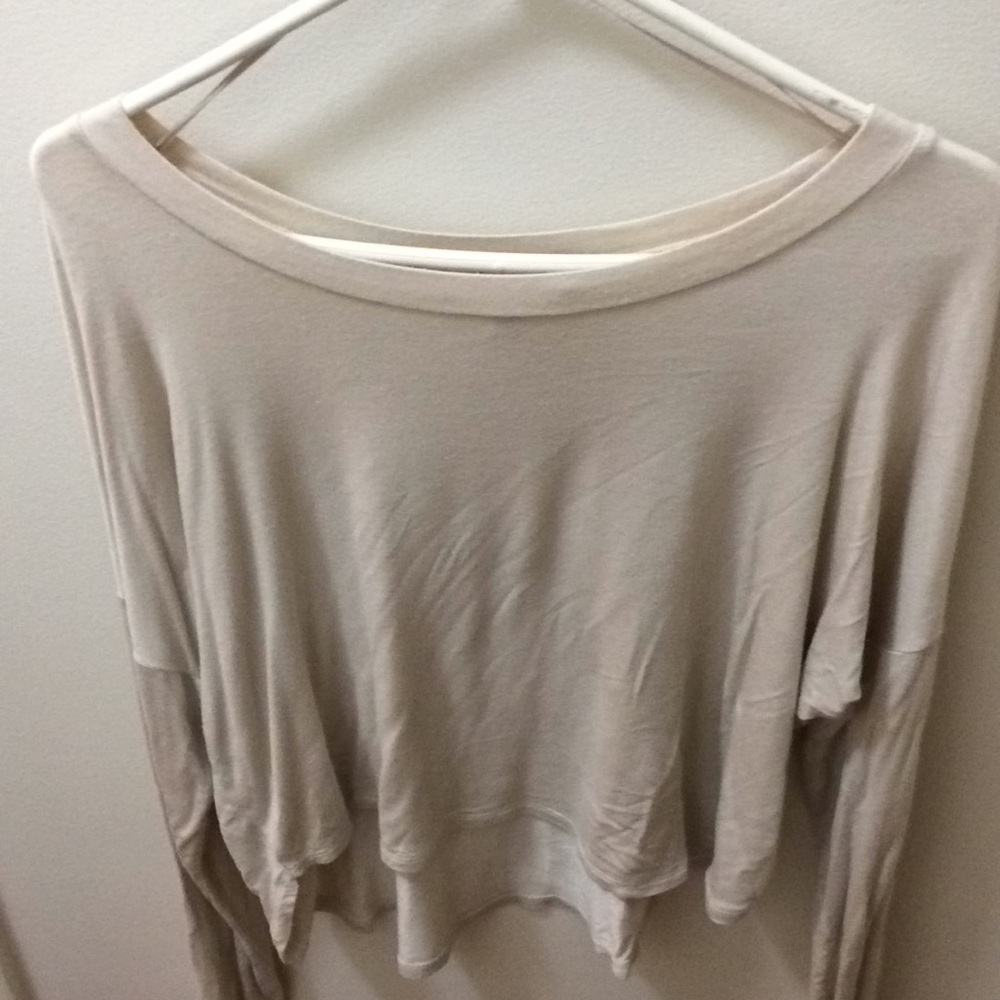 Basic beige philosophy cropped Long sleeve